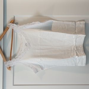 New White Tank with Lace Straps